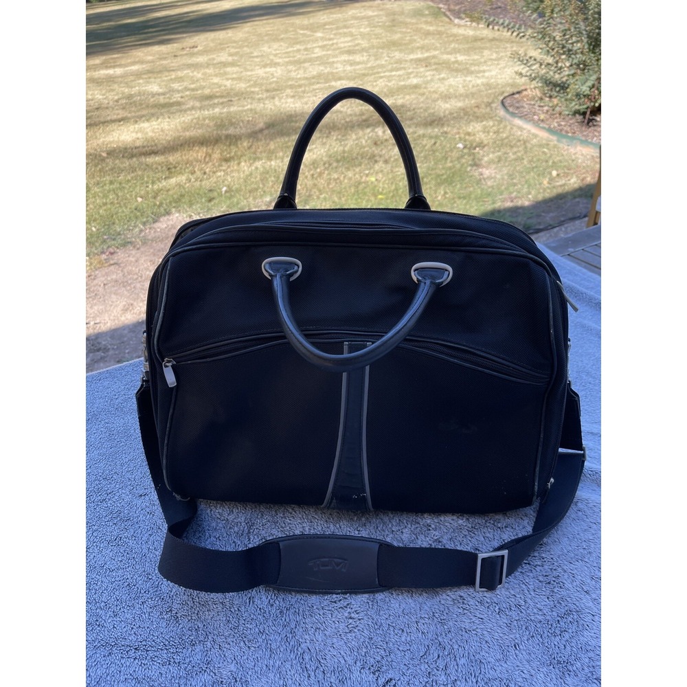 Tumi Laptop Bag Briefcase Ballistic Nylon Leather Trim Business Travel Commute